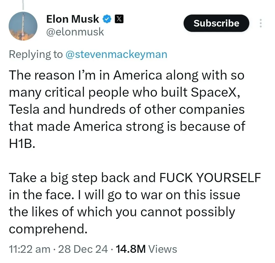 एलन मस्क ने H-1B विवाद पर दिसंबर में दी थी चेतावनी– “मैं ऐसी जंग छेड़ दूंगा ….”