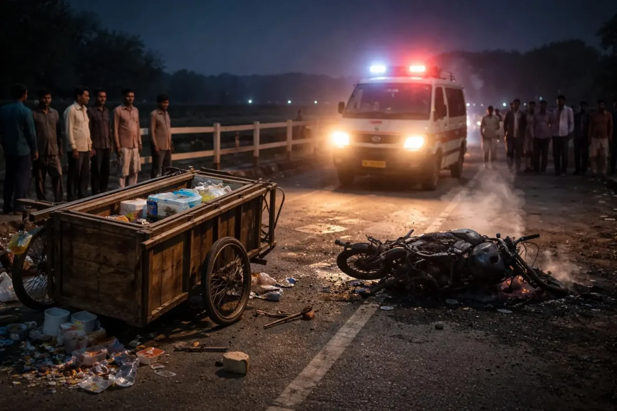 राप्ती सेतु पर हुए हादसे में झुलसे ठेला चालक की इलाज के दौरान हुई मौत