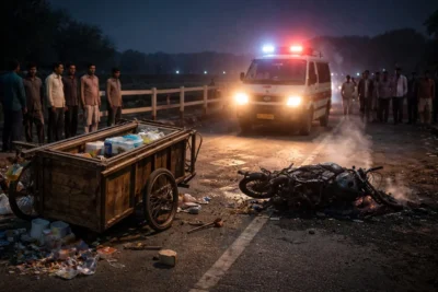 राप्ती सेतु पर हुए हादसे में झुलसे ठेला चालक की इलाज के दौरान हुई मौत